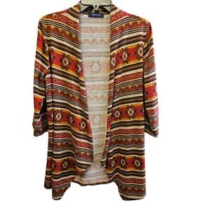 Corvia southwestern aztec style open front shrug Approx Size Medium